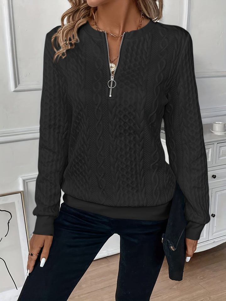 BEATRICE | ELEGANT QUARTER ZIP TOP