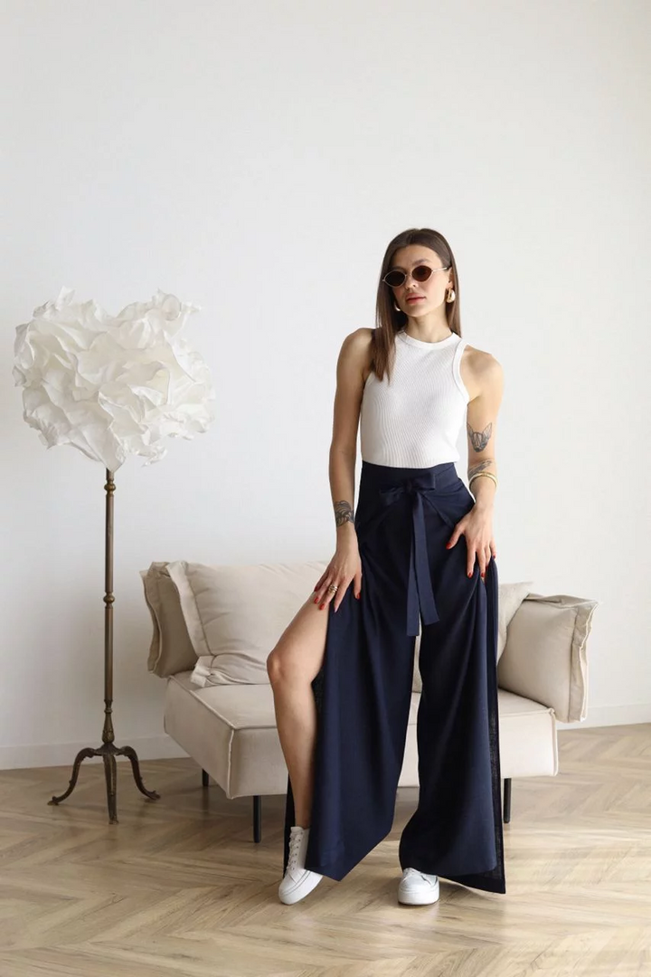 ELLA | LINNEN-BLEND PANTS LOOSE FIT