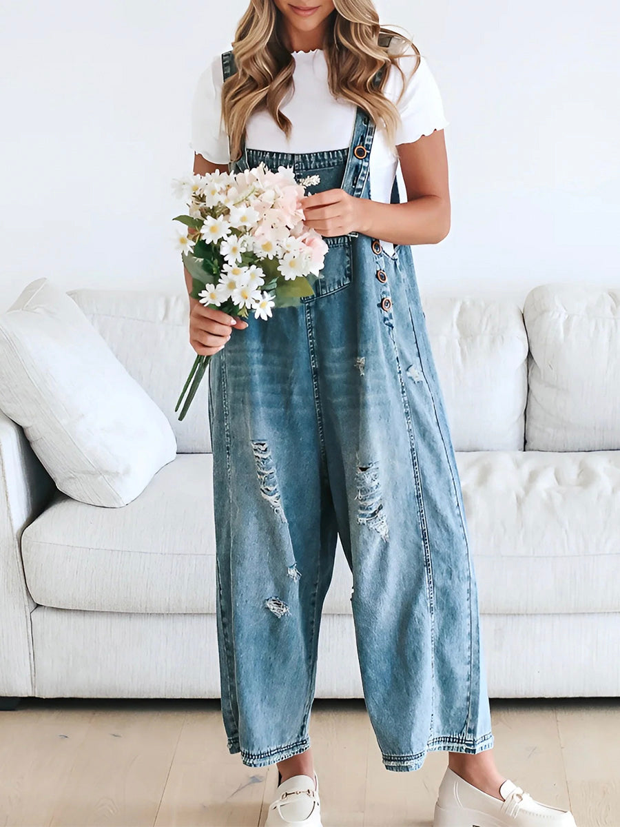 CHRIS | LOOSE-FITTING DENIM OVERALLS