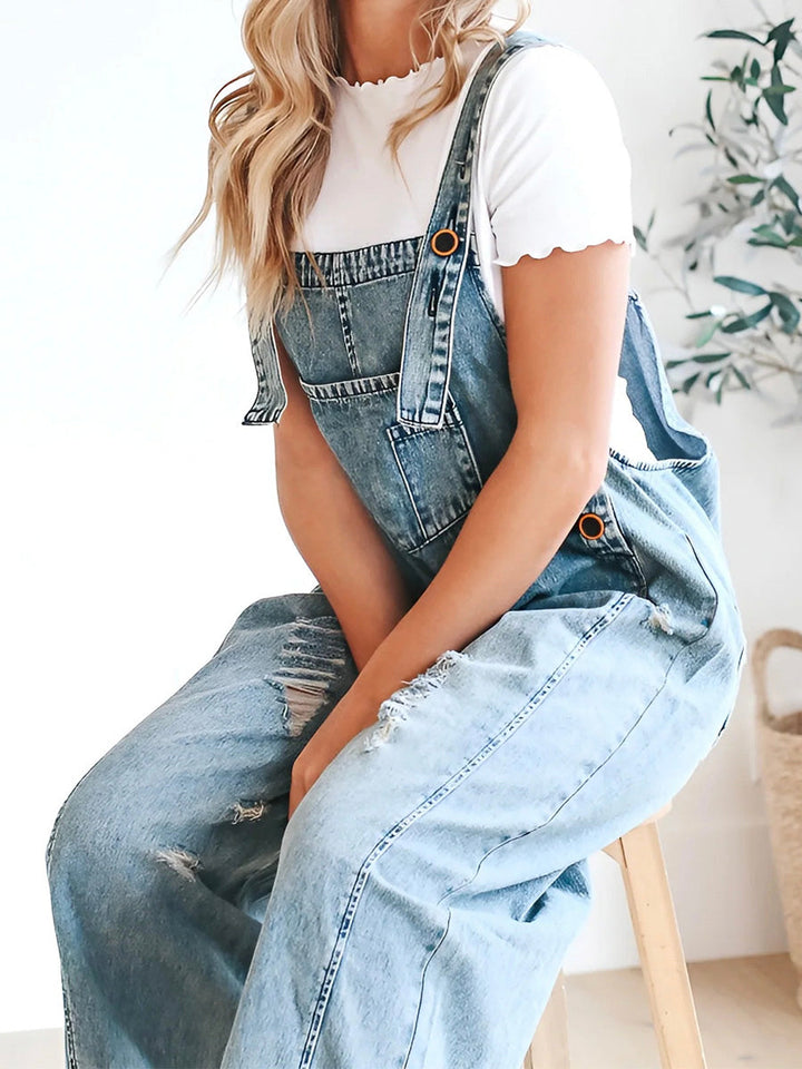 CHRIS | LOOSE-FITTING DENIM OVERALLS