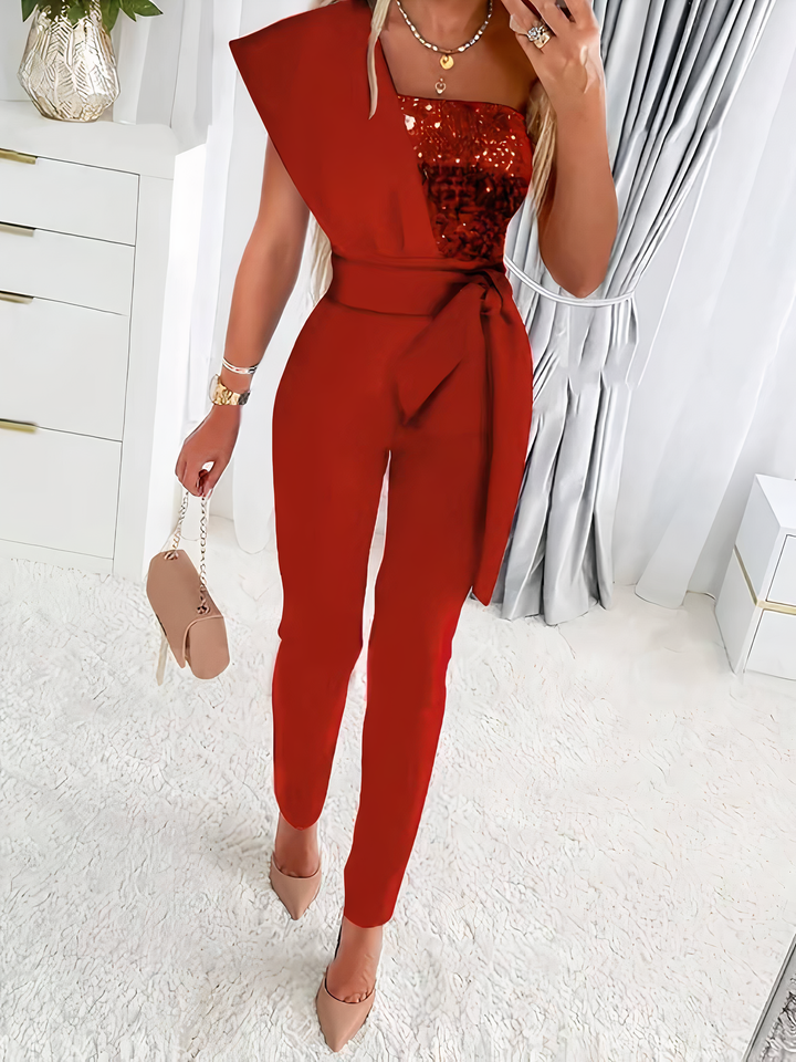 Bodycon jumpsuit with glitter