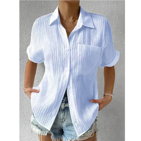 Ladies casual polo shirt with short sleeves