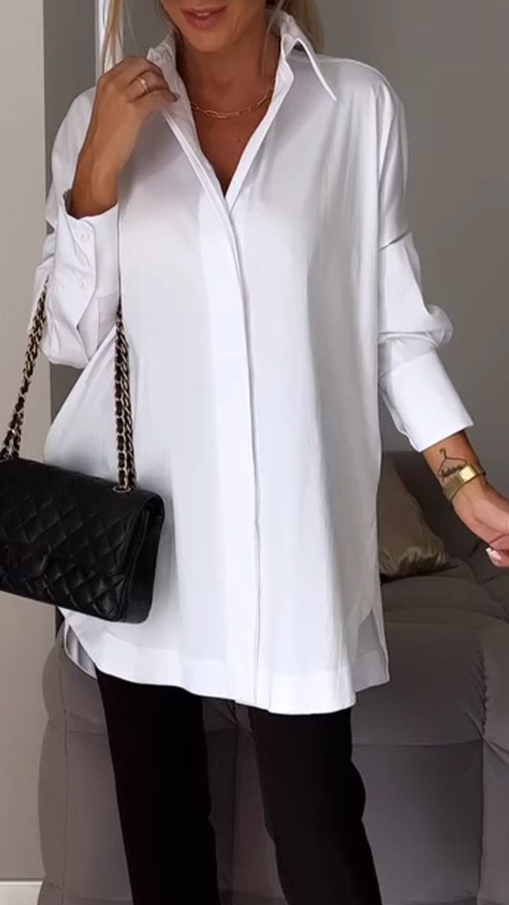 Elegant Shirt with Lapel Opening